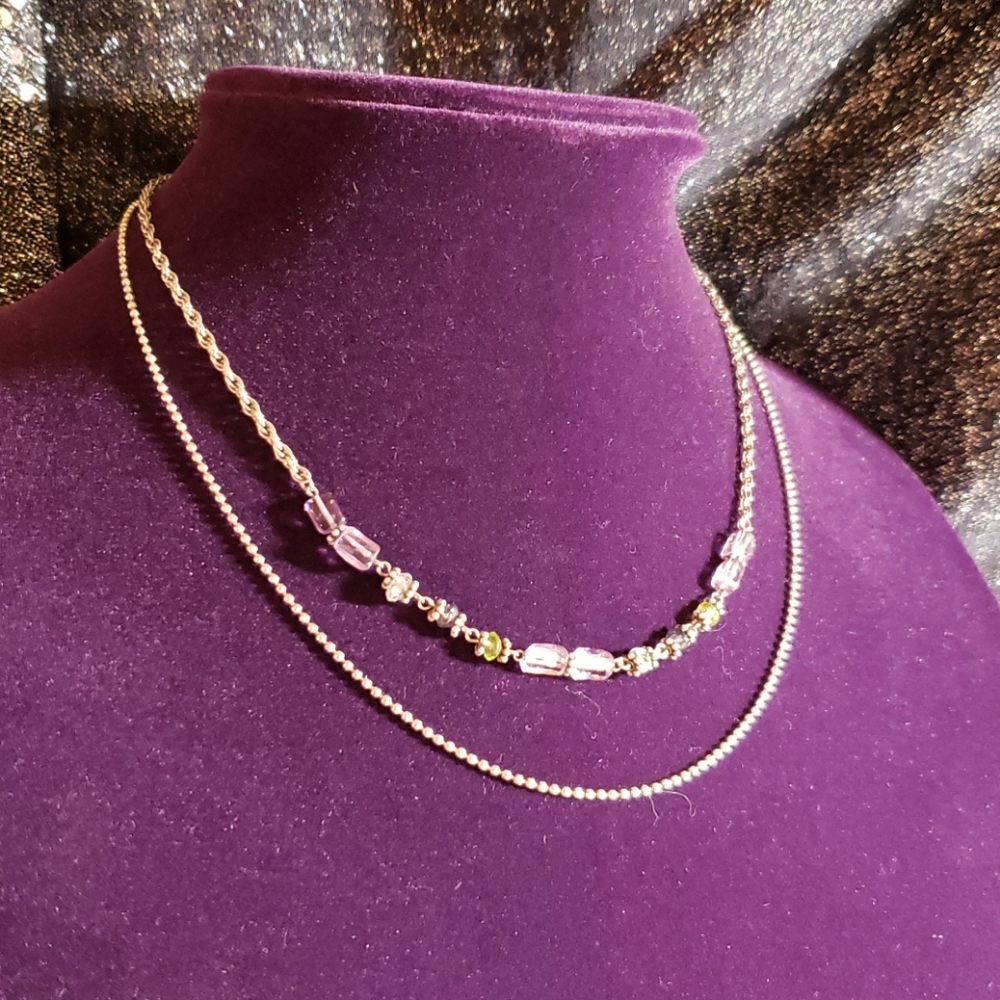 Two Necklaces Beaded and Ball
